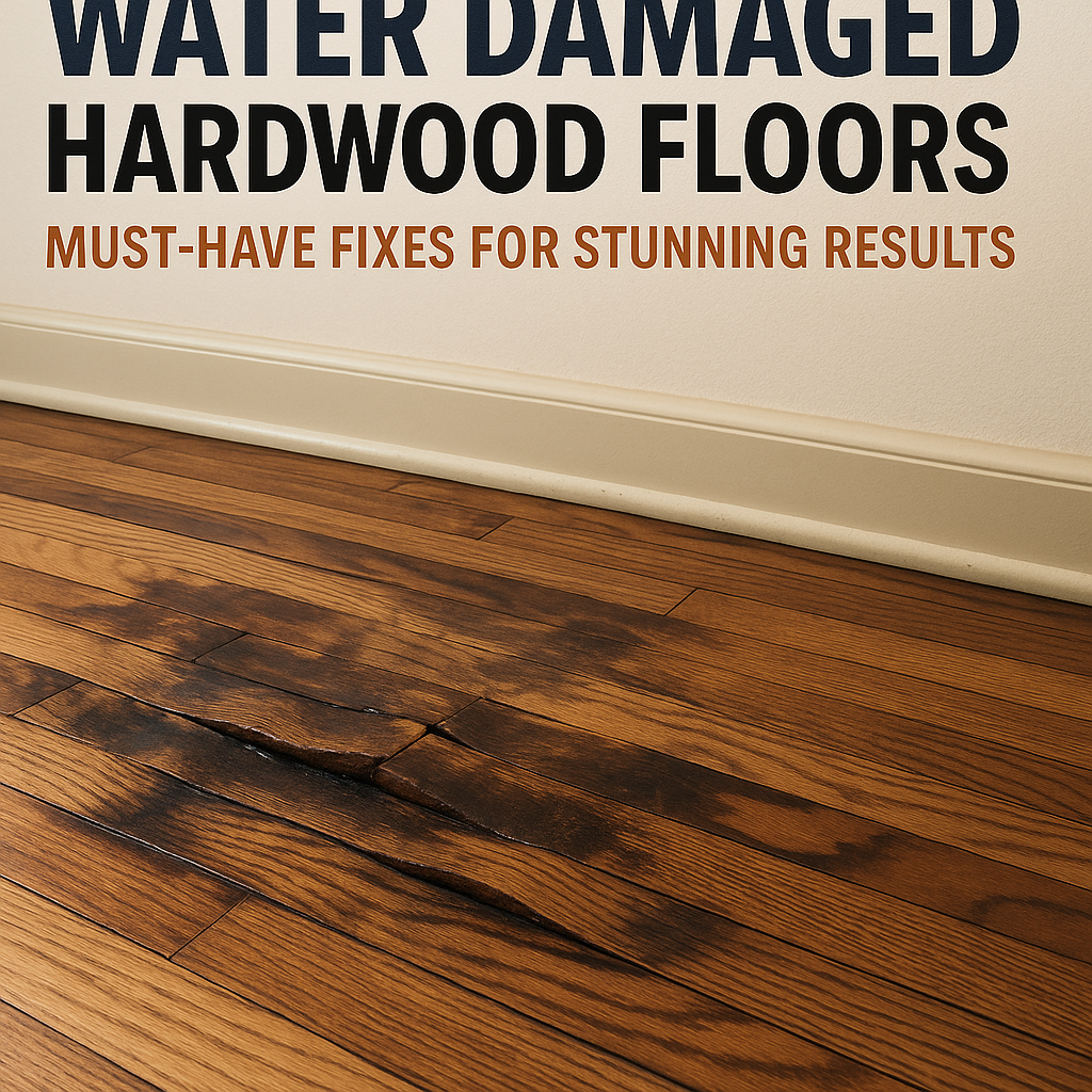 generate a high quality relevant image prompt for 1764545854 Water Damaged Hardwood Floors: Must-Have Fixes for Stunning Results Generate a high-quality, relevant image prompt for an article about: Water Damaged Hardwood Floors: